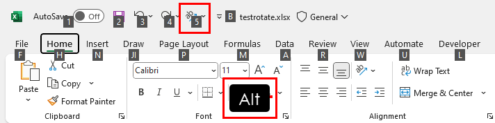 Shortcut for orientation