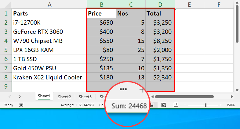 Sum of multiple columns