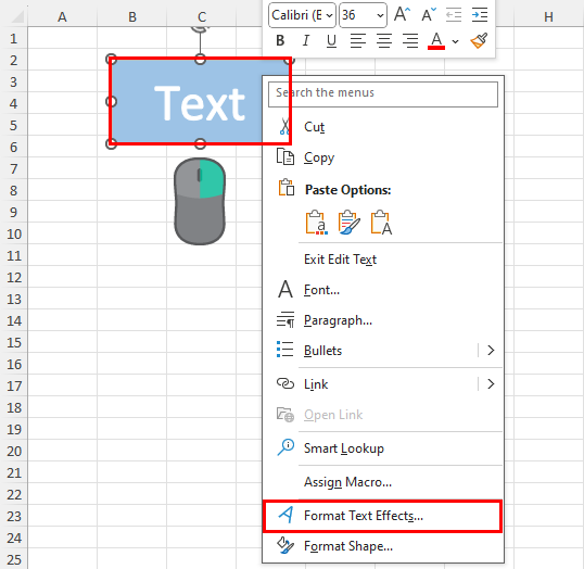 Text box format effects