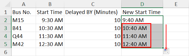 Apply formula to multiple cells