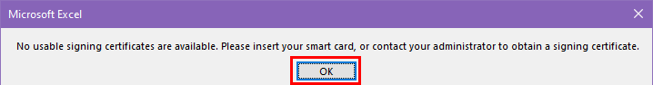 Digital signature library error