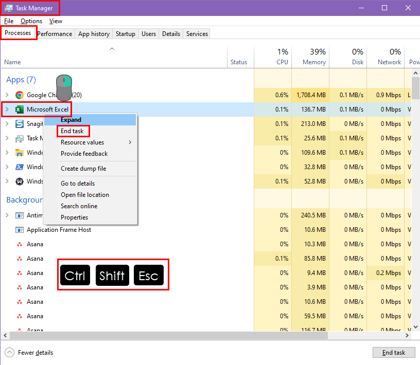 End Excel process