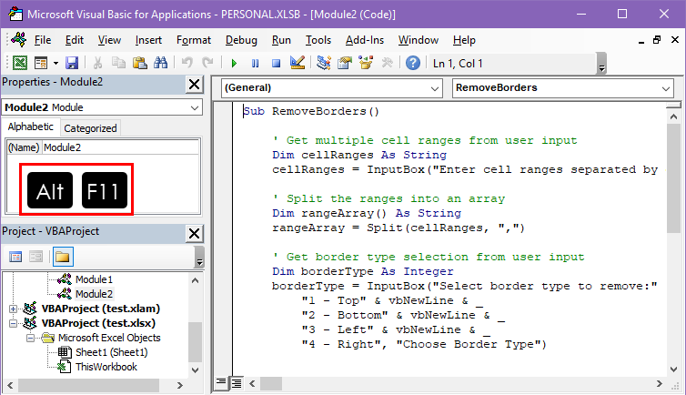 Excel VBA Editor tool