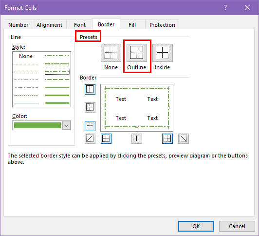 Format Cells Presets