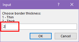 Input box line thickness
