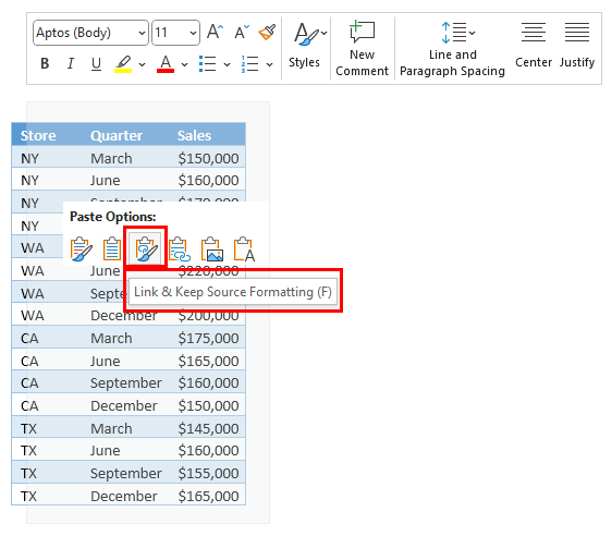 Link & Keep Source Formatting
