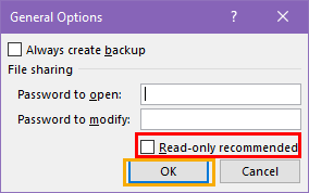 Read only recommended check mark