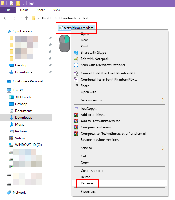 Rename XLSM file