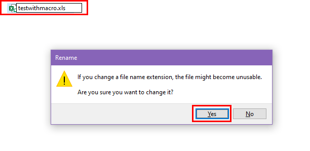 Rename confirmation