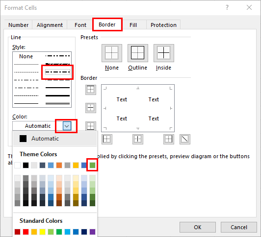 Select Line and Color