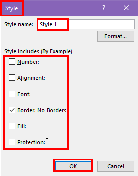 Style dialog