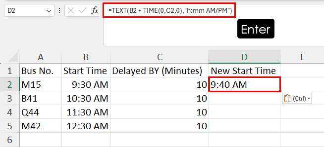 Using a TEXT and TIME combo