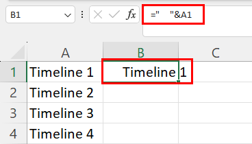 Ampersand formula to indent in Excel