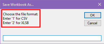 Choice of file type