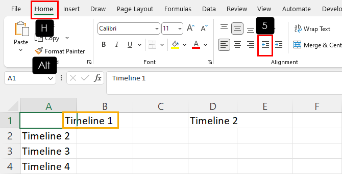 Decrease indent with shortcut key