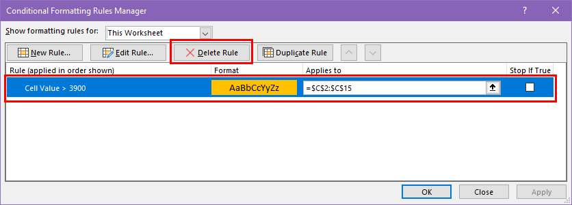 Delete rules