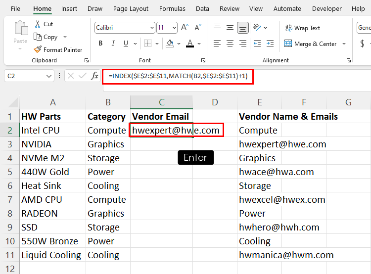 Fetch email from another table