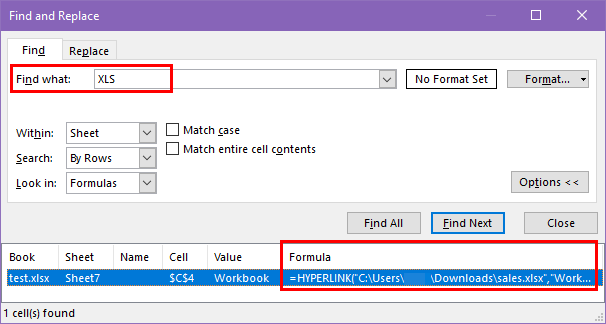 Find external links in chart series