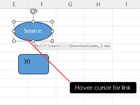 Hover cursor for link