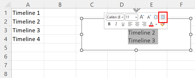 Increase List Level or increase indent
