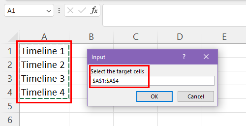 Input box for cell range
