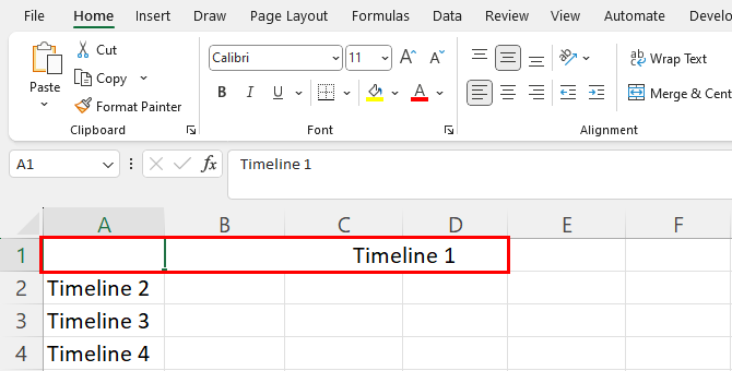 No text or numbers in row except column A