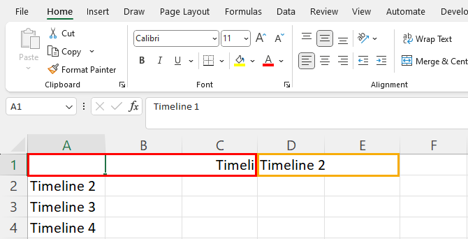 Overlapping text in another column on same row