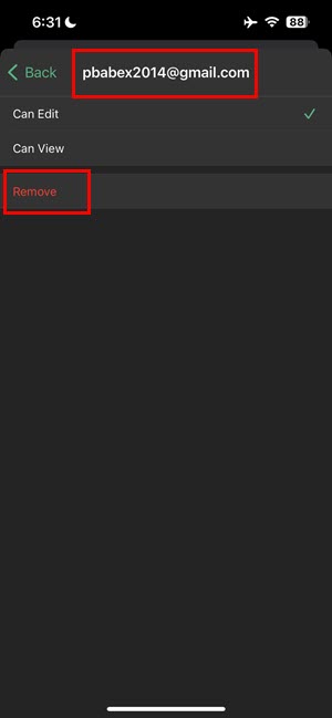 Remove user on iOS