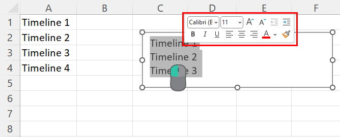 Small text formatting box