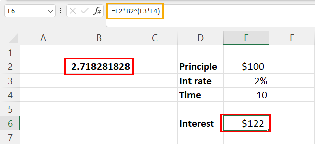 Using value of e