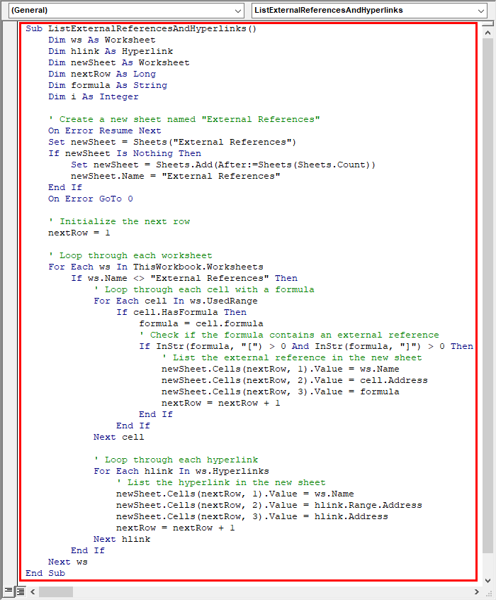 VBA script to create itemized list