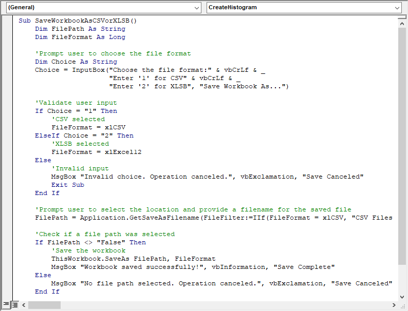 VBA to save as CSV and XLSB