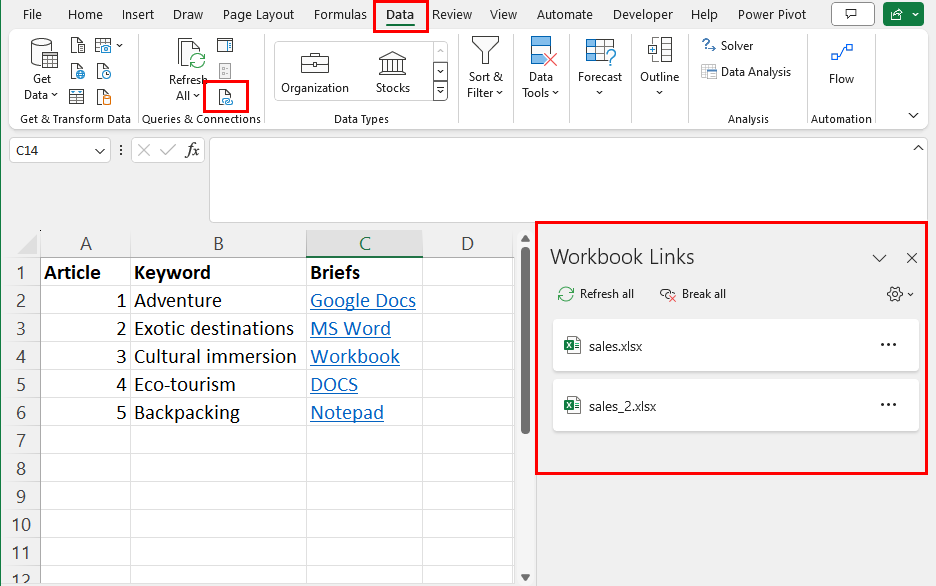 Workbook Links
