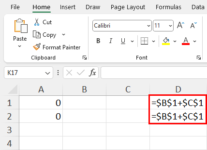 Absolute reference doesn't change with copying