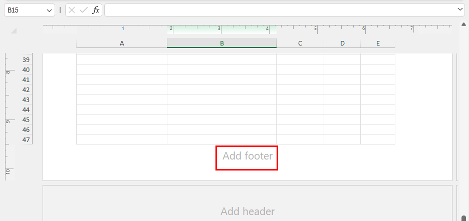 Add footer placeholder text
