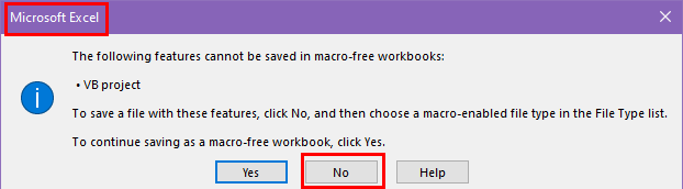 Click No