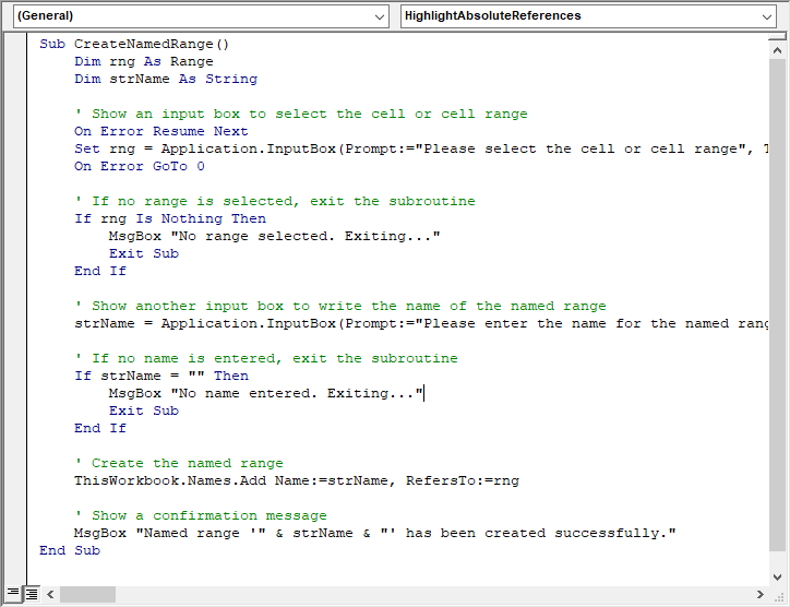 CreateNamedRange VBA script