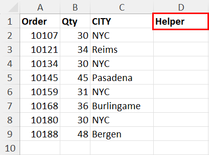Creating Helper column