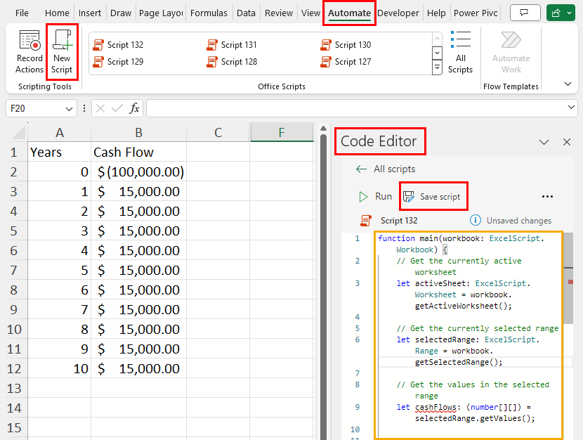 Creating Office Scripts