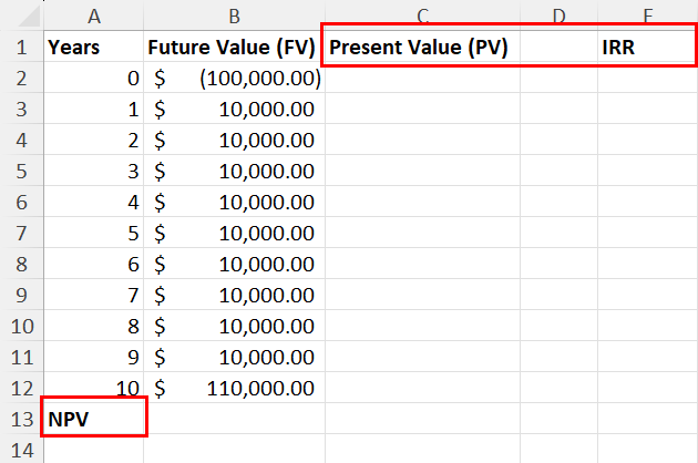 Creating columns and row headers