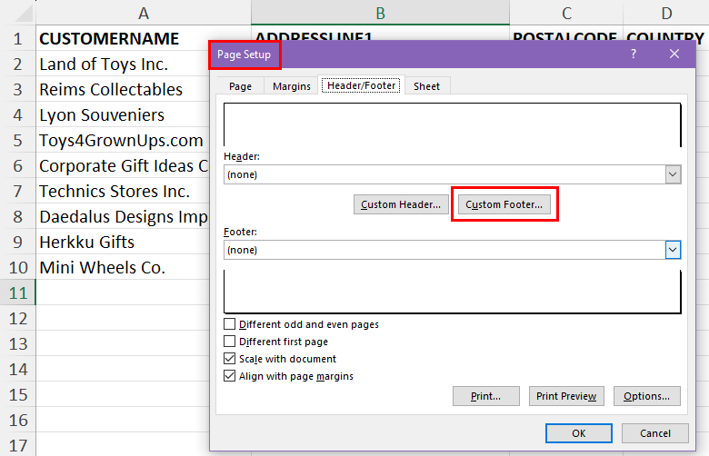 Custom Footer