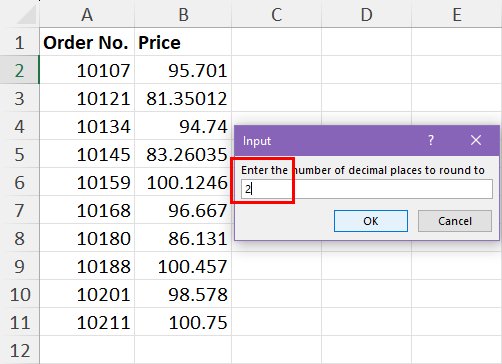 Enter decimal points