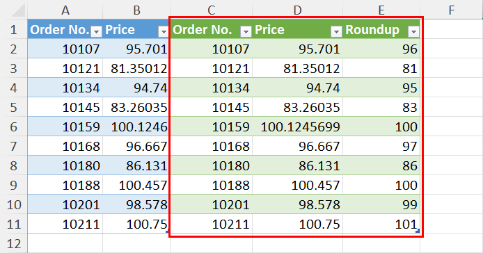 Excel roundup in Power Query