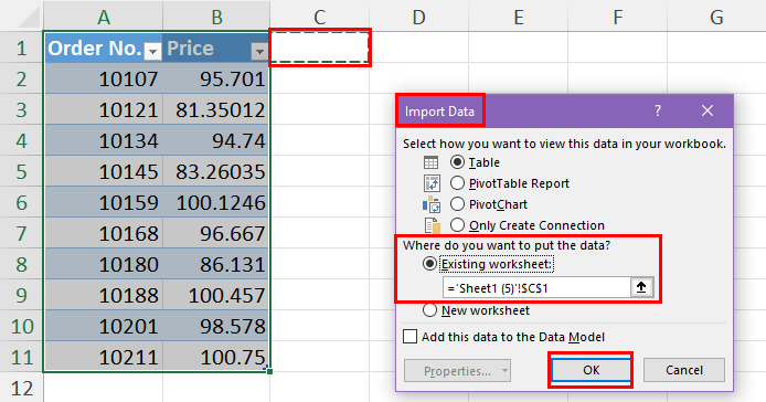 Import data