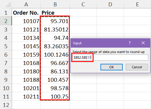 Input dataset