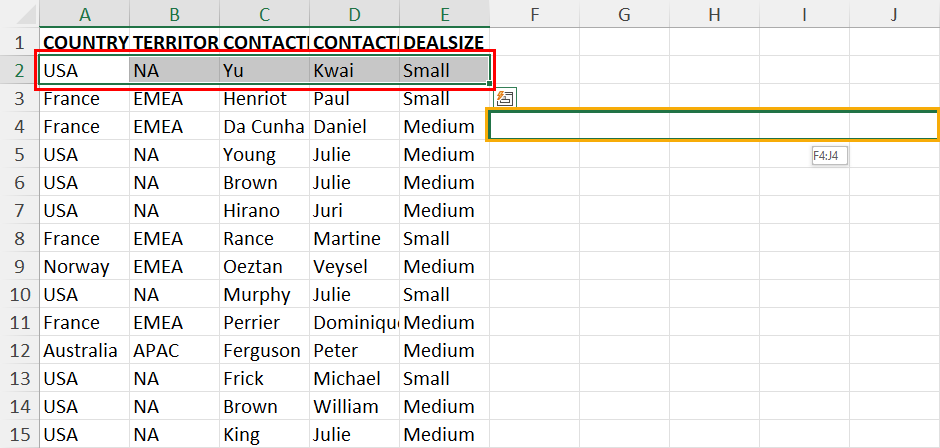 Move row using Ctrl