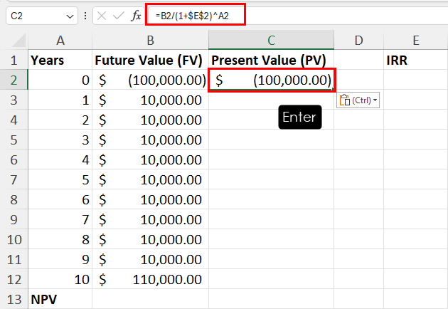 PV formula
