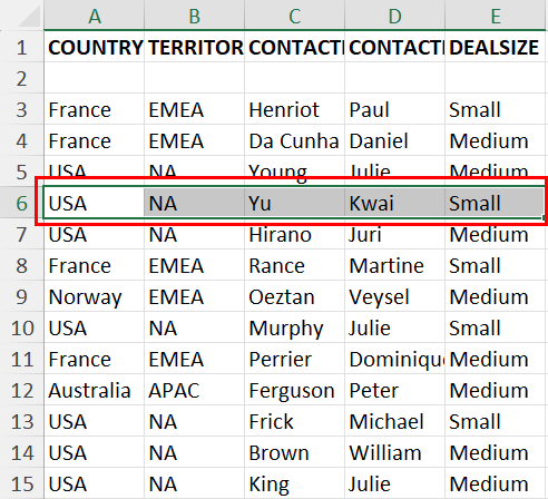 Replaced existing data by moving a row