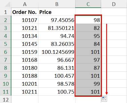 Round up in Excel using INT