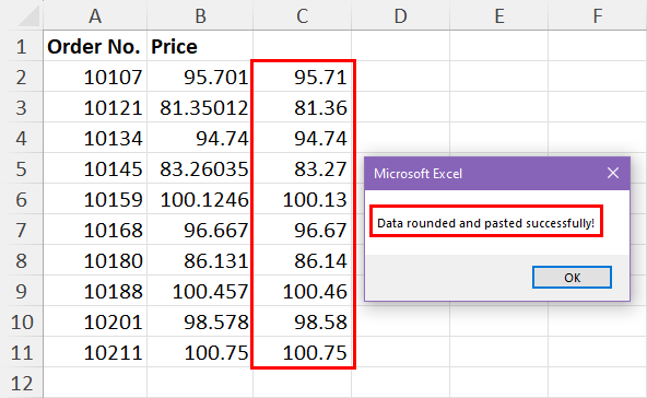Round up using VBA